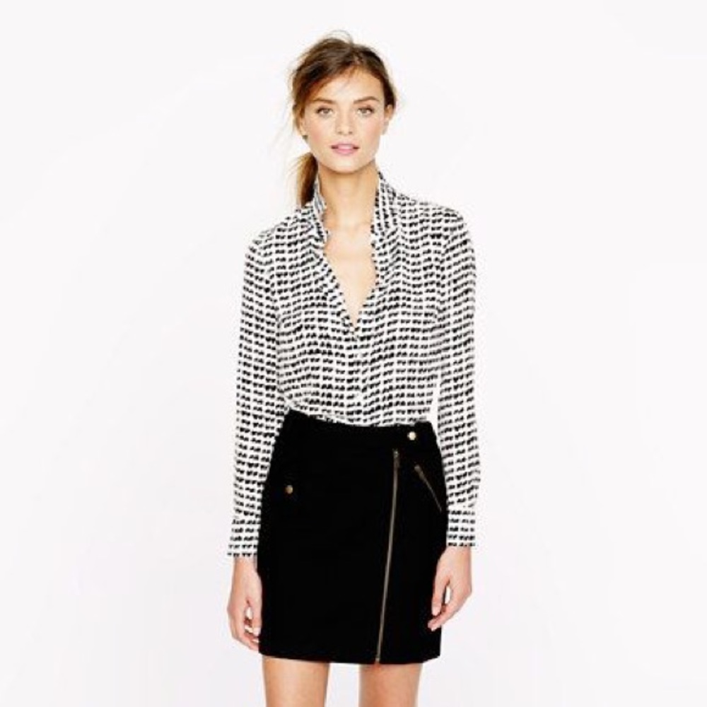 J Crew Silky Heart Shirt 8 petite